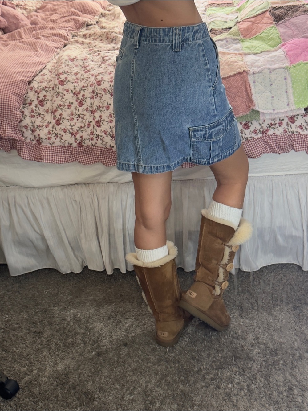 Vintage Classic Blue Denim Mini Skirt - Casual Women's Skirt - Picture 2 of 7
